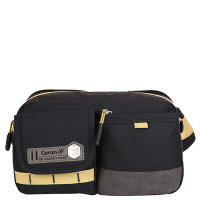 

Jingdong supermarket] Cara sheep (Carany) CX0709 dark gray new pockets casual shoulder bag portable bag waist bag dual-use package tide package