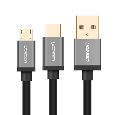 

Зеленый United Andrews / Type-C кабель комбинированный длинный двойной телефон USB-кабель для зарядки поддержка OPPO / виво P9 Huawei славы проса 5/6 30573 8/9 музыка в 1,5 м