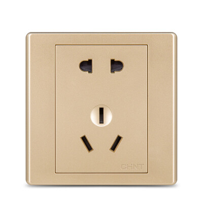 

Zhengtai (CHNT) socket panel switch socket five hole socket 12 only installed 10A champagne gold 7C series NEW7-C11102