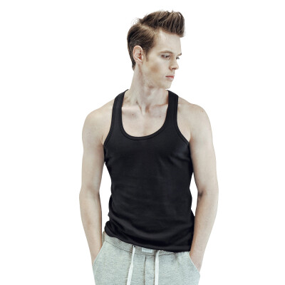 

Heng Yuanxiang cotton men &39s vest summer Slim - style sports base TC0121 black L 17095