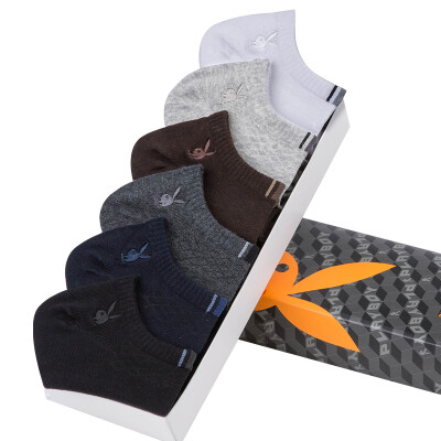 

Playboy socks men thin section socks socks low to help move stealth shallow short socks 6 double gift boxed black two deep gray gray two gray linen two sets of equipment