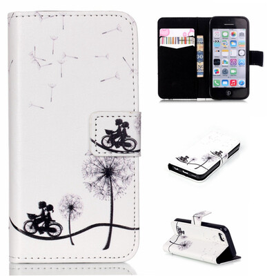 

Bike&dandelion Design PU Leather Flip Cover Wallet Card Holder Case for IPHONE 5C