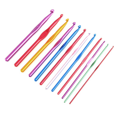 

12pcs 2-8mm Multicolour Aluminum Crochet Hook Knitting Needle Set kit