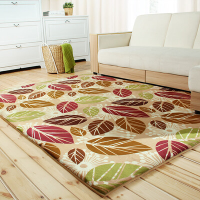 

Rich home FOOJO coral cashmere living room coffee table bedroom carpet 120 160cm colorful feather leaves