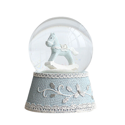 

Jingdong Supermarket Yimi home crystal ball music box creative Decoration Eight sound box send girls Tanabata gift birthday gift blue pony