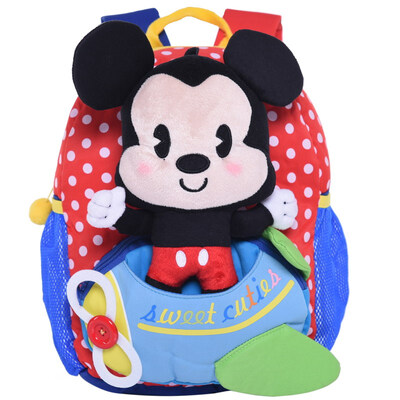 

Disney Mickey Children's Bag Cute Little Doll Creative Cartoon Kindergarten Bag Bag M626043 Blue (Doll Removable)