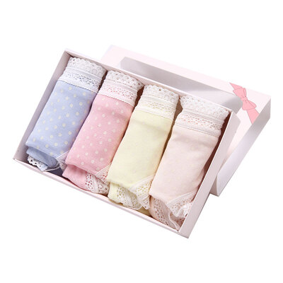 

City ladies ladies underwear sexy lace edge low waist cute candy color briefs 4 loaded 090153 blue pink yellow skin L