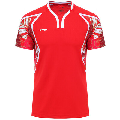 

Li Ning LI-NING AAYL121-1 Badminton Men&39s Competition Tops Flame Red XXL