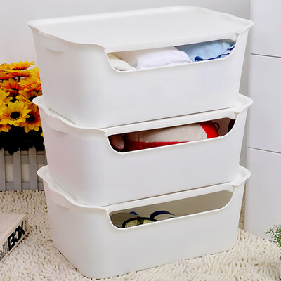 

【Jingdong Supermarket】 Baicao Garden (bicoy) plastic storage box can be stacked multi-purpose storage box three-piece elegant green