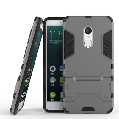 

Gray Slim Robot Armor Kickstand Shockproof Hard Rugged Rubber Back Case For XIAOMI RedMi Note4