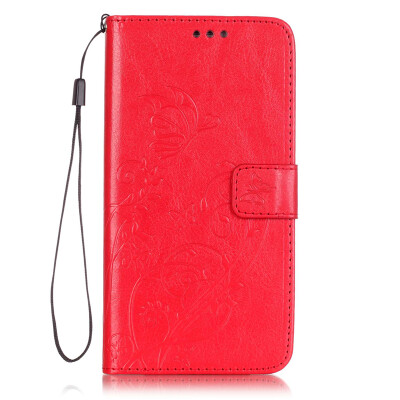 

Red Flower Design PU Leather Flip Cover Wallet Card Holder Case for SAMSUNG NOTE5