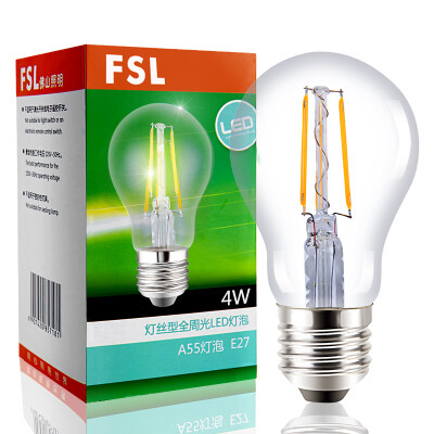 

Foshan lighting FSL LED bulb retro filament energy-saving crystal light bulb all week light 4W big mouth E27 yellow light 3000K