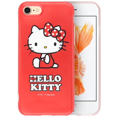 

You Plus HelloKitty series iphone8 7 mobile phone case case Apple 87 mobile phone sets Silicone shatter-resistant soft shell sitting posture Kitty