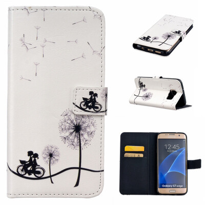 

Bike and dandelion Design PU Leather Flip Cover Wallet Card Holder Case for SAMSUNG GALAXY S7 Edge