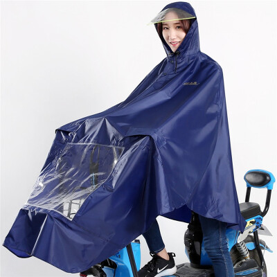 

Jingdong supermarket] paradise transparent big eaves electric car rain poncho N151 lake blue uniform