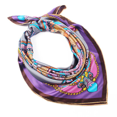 

Yimihuasha Yimihuasha Fairview Camellia Purple Silk Scarf Women Silk Shawl Scarf Towel