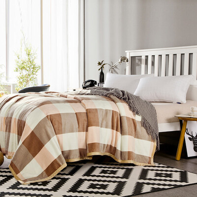 

Yingxin bedding home textiles printing thickened mink velvet coral velvet blanket blanket bed linen lunch break by the French wool cashmere good quality lattice powder