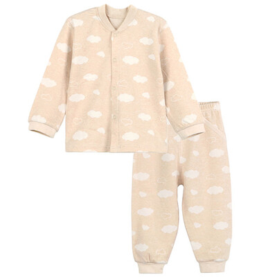 

Xin Song baby jacquard color cotton cardigan suit newborn spring and autumn color cotton underwear shirt pants suit shallow card its C284D73