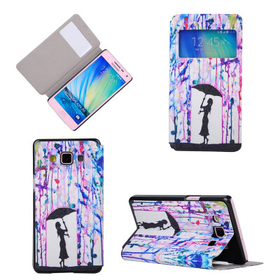 

Girl under Umbrella Design PU Leather Flip Cover Wallet Card Holder Case for Samsung Galaxy A5