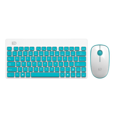 

Fu De 1500 wireless mouse and keyboard office set notebook desktop computer external mini keyboard silent wireless mouse white green