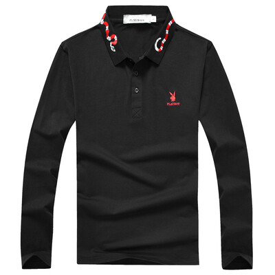 

PLAYBOY POLO Shirt Long Sleeve Fashion Turn Down Neck Shirt
