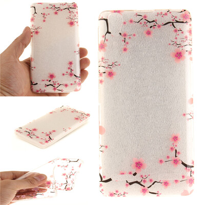 

Up&down plum blossom Pattern Soft Thin TPU Rubber Silicone Gel Case Cover for Lenovo K3A6000