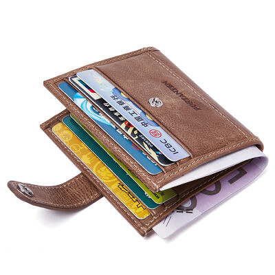 

BOSTANTEN (BOSTANTEN) men's wallet first layer of leather multi-card wallet male short paragraph vertical money wallet B7164031 Khaki