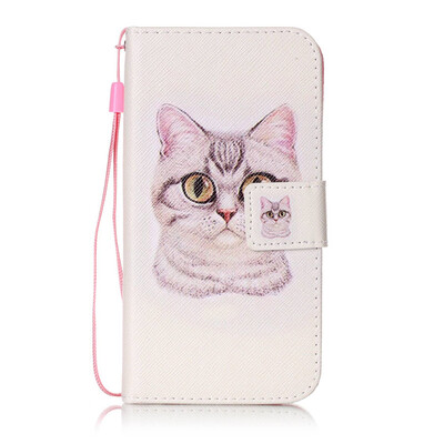 

Короткие волосы Cat Дизайн PU кожа флип Обложка Кошелек Карты Держатель чехол для Lenovo K5/K900