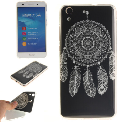 

Black wind chimes Pattern Soft Thin TPU Rubber Silicone Gel Case Cover for HUAWEI Honor 5A/Y6 II