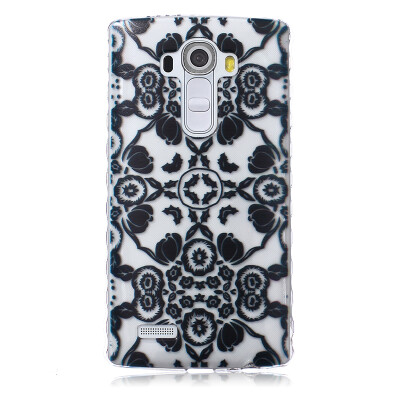 

Black flowers Pattern Soft Thin TPU Rubber Silicone Gel Case Cover for LG G4