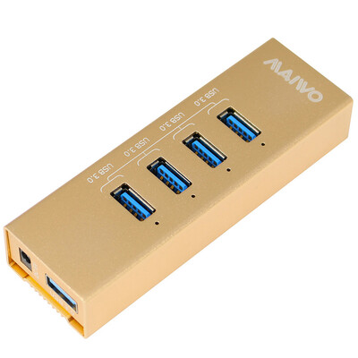 

Maiwo MAIWO KH204 полностью алюминиевый USB3.0 высокоскоростное расширение 4-портового концентратора HUB earth Hao gold