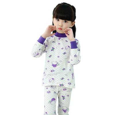 

Antarctic Nanjiren children&39s underwear boys&girls in the end of the collar Qiuqiu pants pajamas cotton wool suit lively small snowflake 110