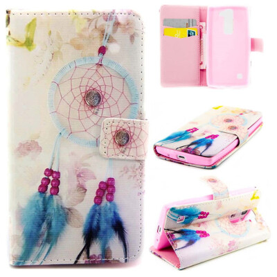 

Plumes and chimes Design PU Leather Flip Cover Wallet Card Holder Case for LG Leon