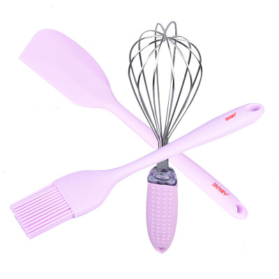 

Yang Chen baking tools silicone scraper oil brush whisk combination high temperature baking equipment soft brush scraper whisk set pink purple