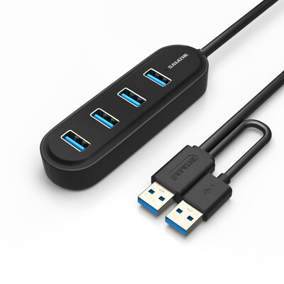 

Shanze SAMZHE JXQ-001B USB Splitter USB30 high-speed expansion 4-port HUB hub desktop computer notebook a drag four black