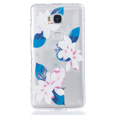 

Purple lily Pattern Soft Thin TPU Rubber Silicone Gel Case Cover for HUAWEI Honor 5X
