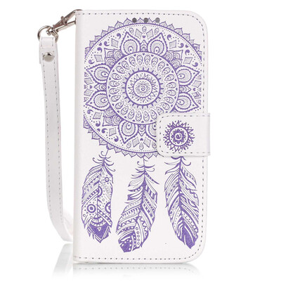 

White Windbell PU Leather Flip Cover Wallet Card Holder Case for Iphone 7