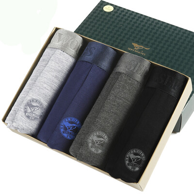 

[Jingdong Supermarket] seven wolves men's underwear blue essence viscose underwear male flat pants double-legged pants 4 boxed XL