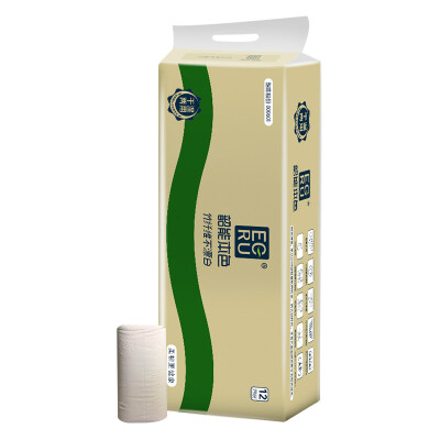 

Shaogeng natural color toilet paper without bleach bamboo pulp truth series 4 layer 150g coreless paper * 12 volumes (scrolls)