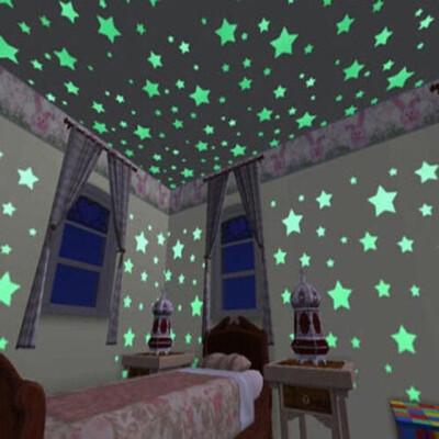 

100Pc Home Wall Glow In The Dark Space Star Stickers Ceiling Decal Baby Kid Room S