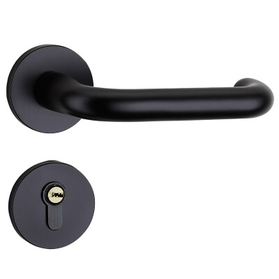 

Yuhuaze European Style Simple Room Interior Locked Space Aluminum Bedroom Door Lock Bathroom Door Handle Universal Black