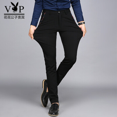 

Playboy VIP Collection PLA619 Business casual Slim stretch Вскользь брюки Мужской черный 30