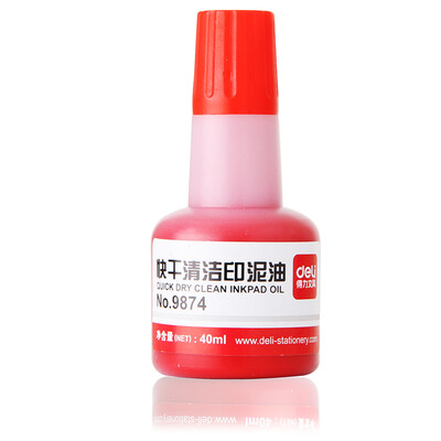 

Deli 9874 40ml quick-drying clean ink red