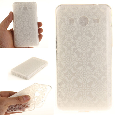 

Half white flowers Pattern Soft Thin TPU Rubber Silicone Gel Case Cover for SAMSUNG GALAXY Core 2/G355H