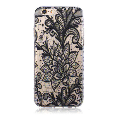 

Black Rose Pattern Мягкий тонкий ТПУ Резиновая крышка силиконовый гель чехол для IPHONE 6 Plus/6S Plus