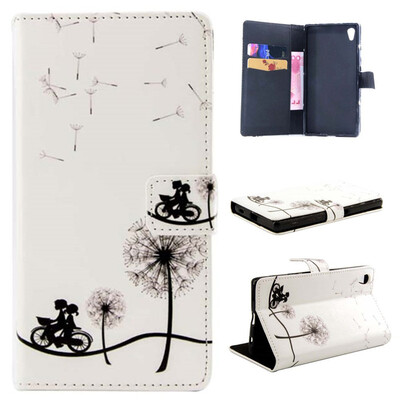 

Bike&dandelion Design PU Leather Flip Cover Wallet Card Holder Case for SONY Xperia Z5