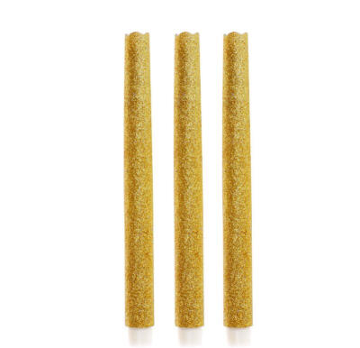 

9 Inches Melted Led Taper Candles with TimerBattery Operatedwith Gold GlitterPack of 3