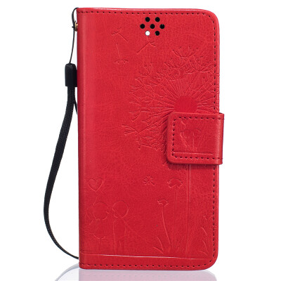 

Red Lovers and Dandelion Style Embossing Classic Flip Cover with Stand Function and Credit Card Slot for SONY Xperia X