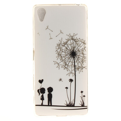 

Lovers&dandelion Pattern Soft Thin TPU Rubber Silicone Gel Case Cover for SONY Xperia X