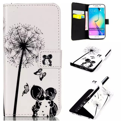 

Children&dandelion Design PU Leather Flip Cover Wallet Card Holder Case for SAMSUNG GALAXY S6 Edge